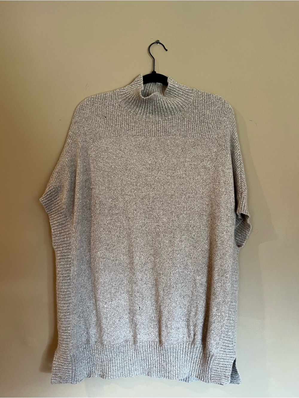 Isaac Mizrahi Live 100% Cashmere Mock‎ Neck Poncho Sweater